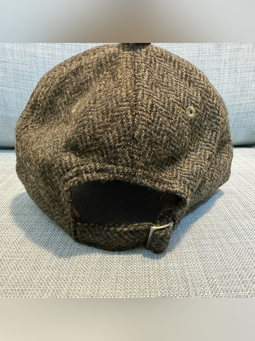 Banana Republic Green Herringbone Tweed Wool Cap with Vegan Suede Bill - Picture 2 of 6